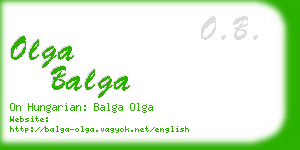 olga balga business card